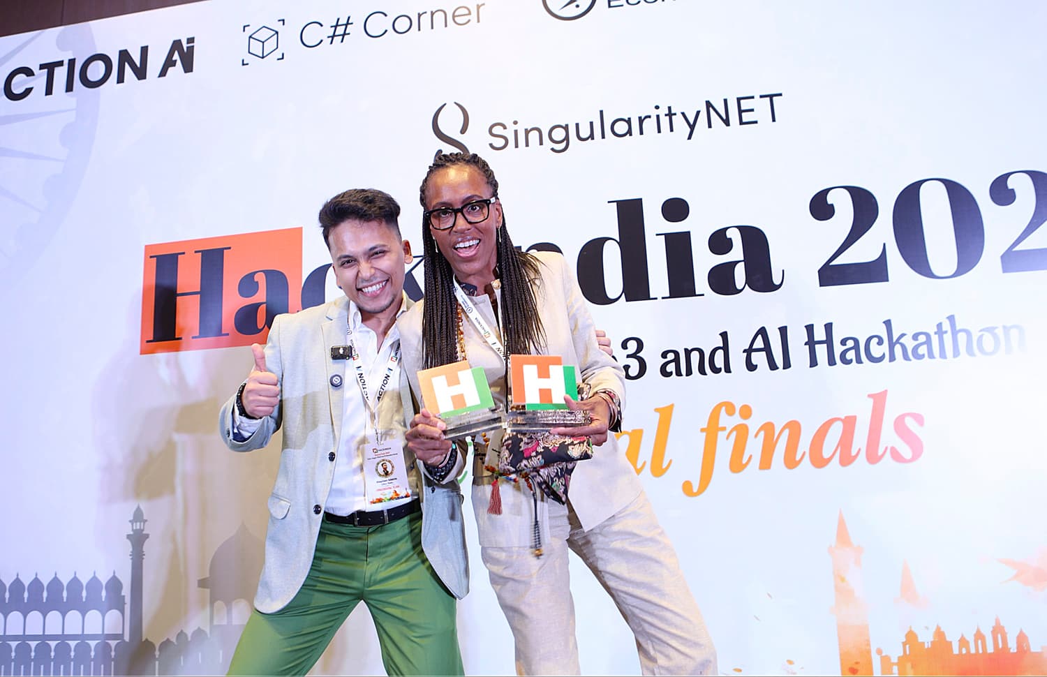 Partners and winners at a HackIndia final
