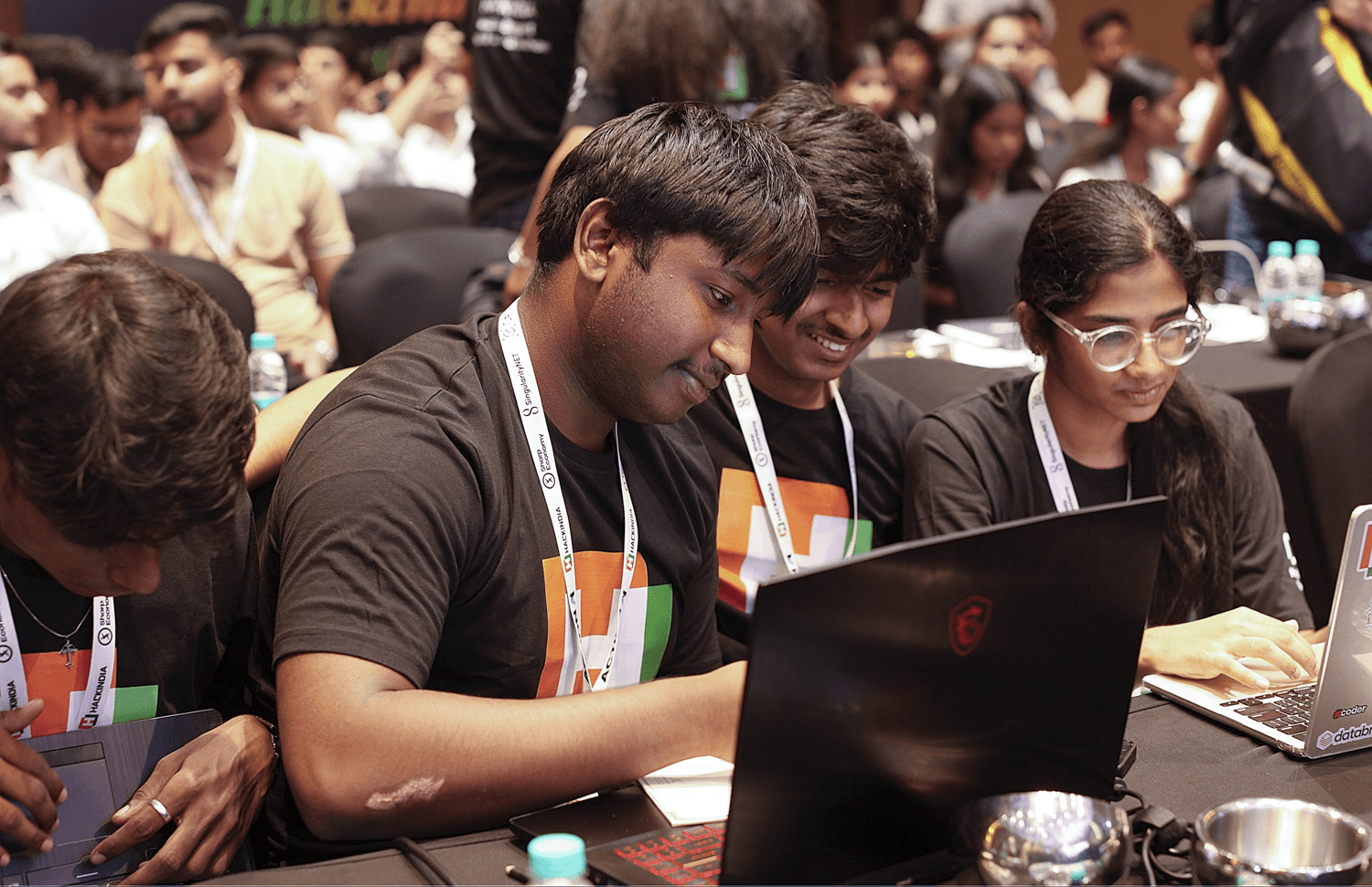 Builders coding at HackIndia