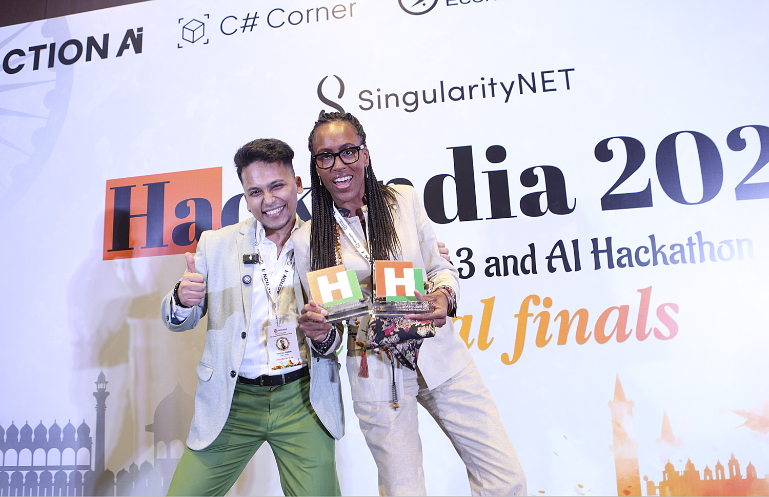 Partners and winners at a HackIndia final