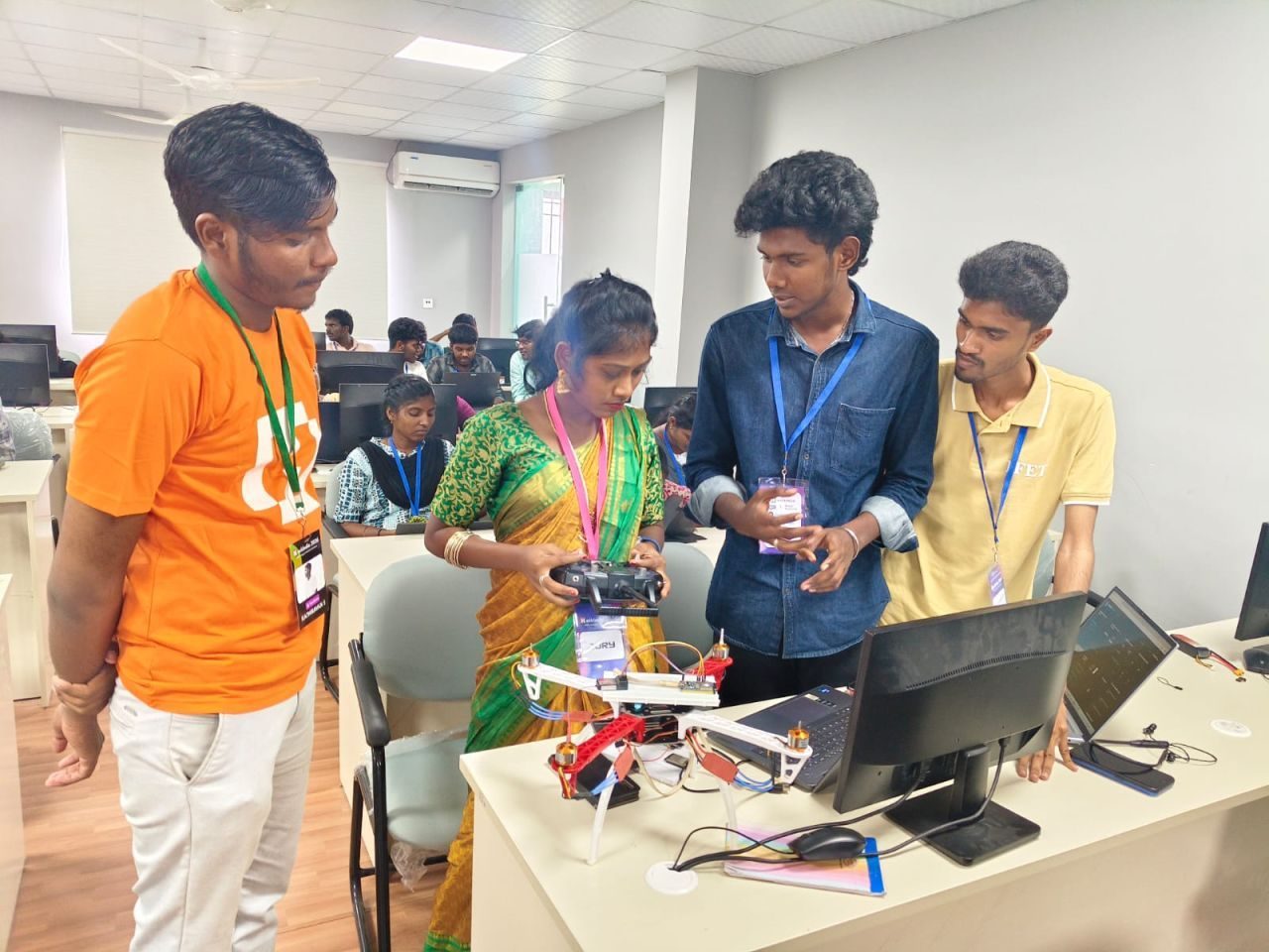Sangeetha Vengatesan judging at HackIndia