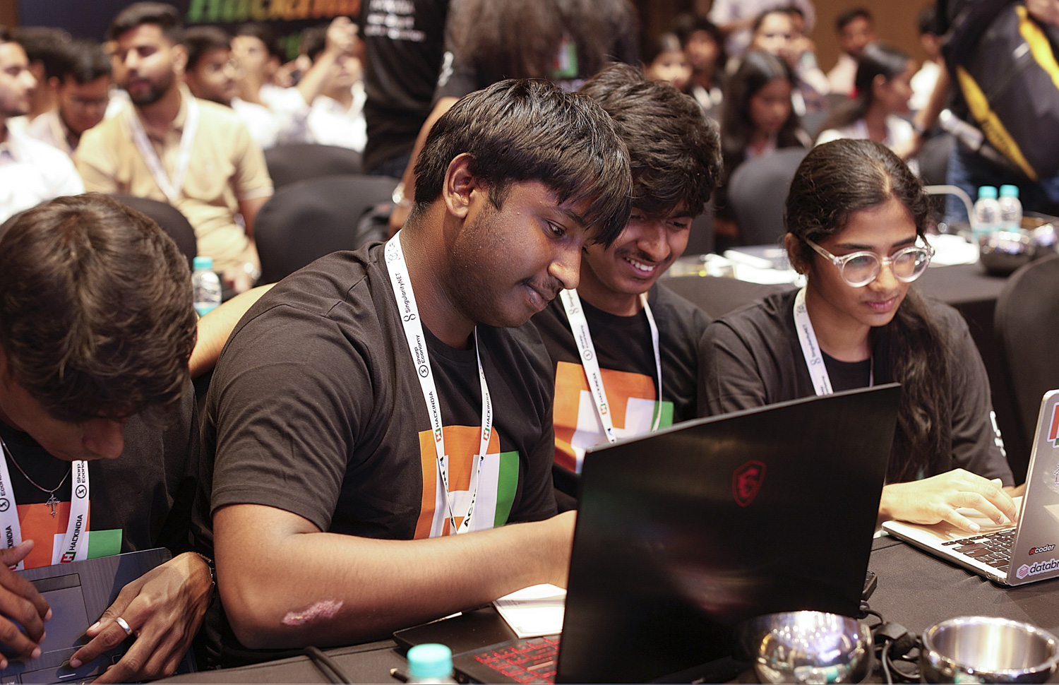 Builders coding at HackIndia