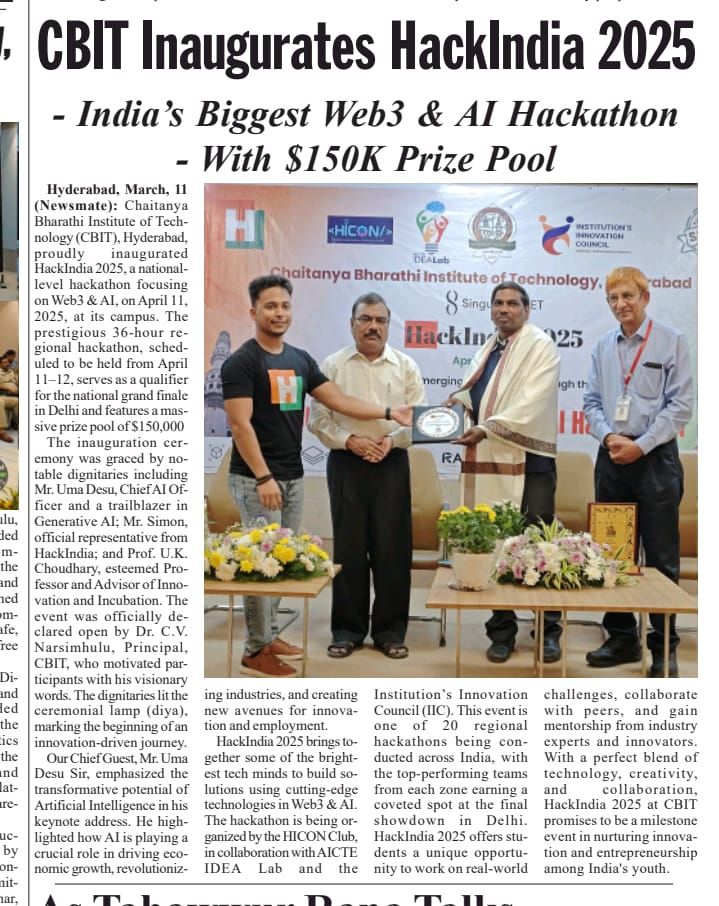 CBIT Inaugurates HackIndia Web3 Hackathon