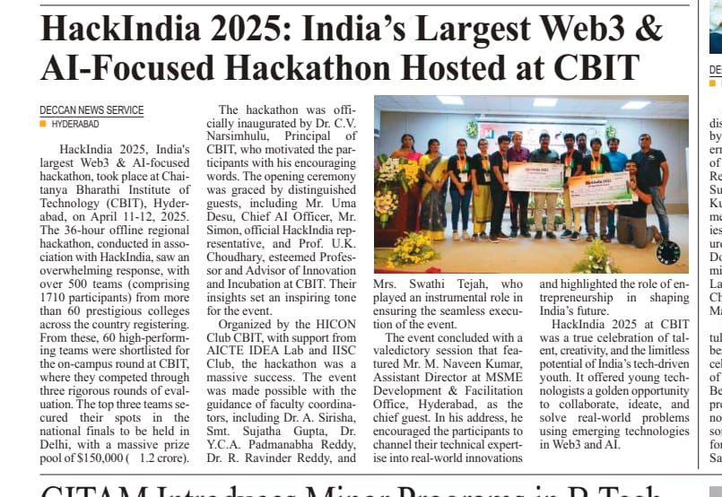 HackIndia 2025 at CBIT — India's Largest Web3 & AI Hackathon